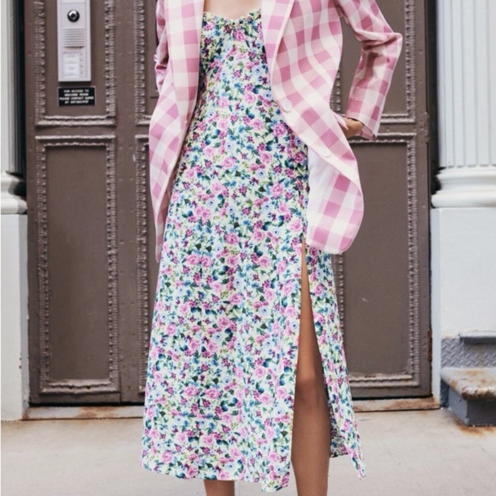 Zara Flower Printed Midi Dress